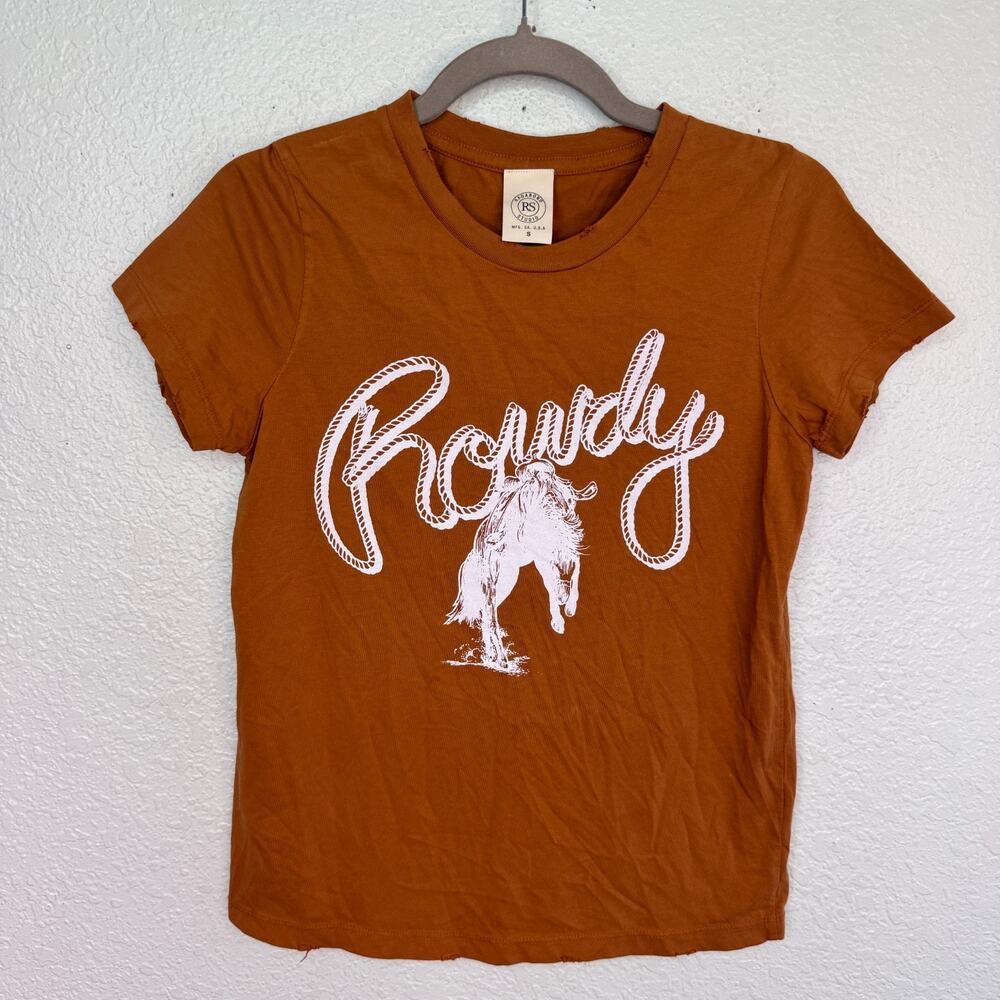 Ragabond Studio Free People Shirt Womens Small Rowdy Western Cowboy Horse Tee